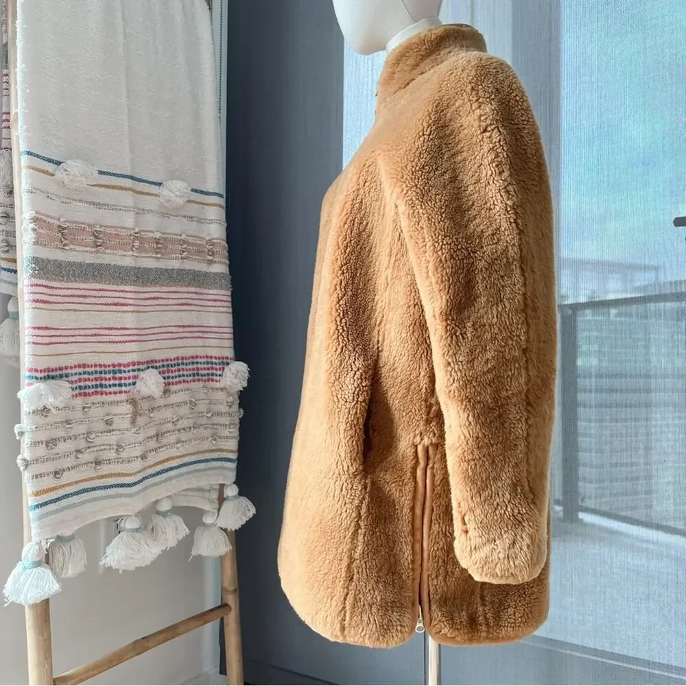 J. Crew Teddy Jacket in Camel Brown